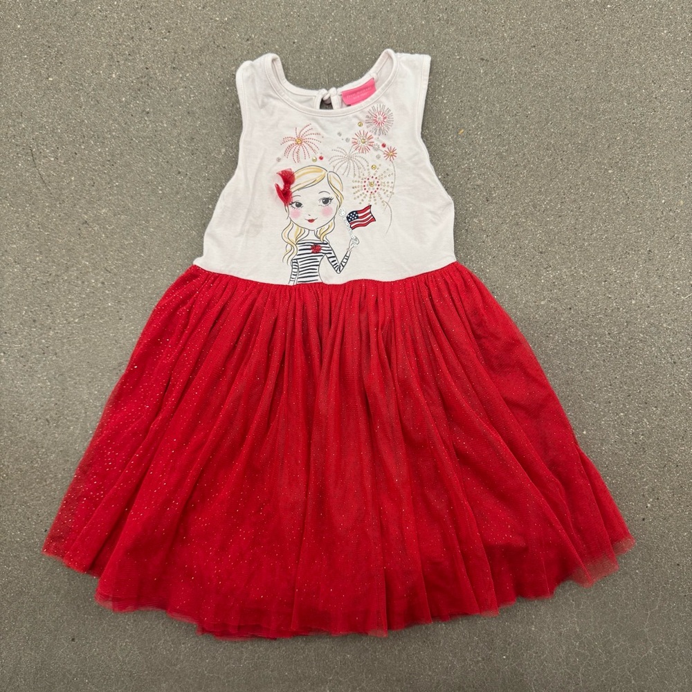 Red and White Girl's Tuule Dress size 4 years